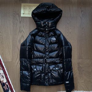 The North Face Black Menlo Belted Down Winter Snow Ski Puffer 550 Parka Jacket